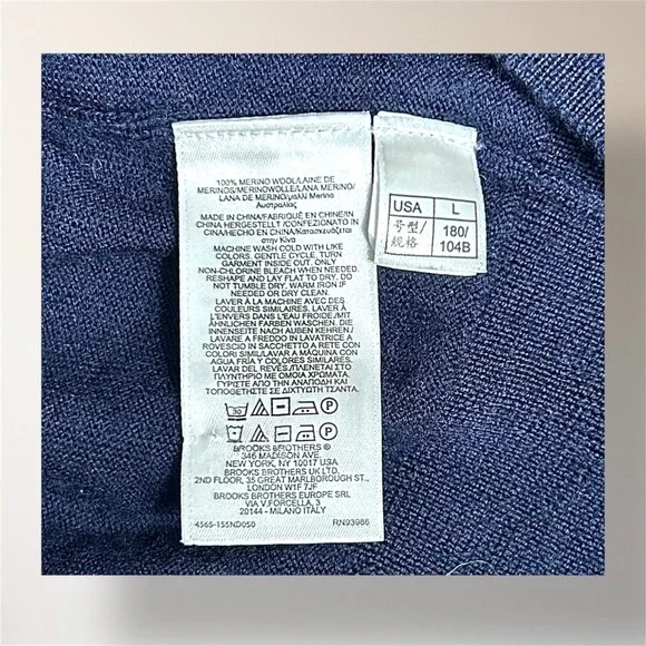 Brooks Brothers Red Fleece Mens L Navy Extra Fine Merino Wool Cardigan Grandpa - Picture 6 of 7